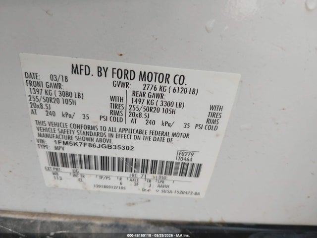 2018 FORD EXPLORER LIMITED 9