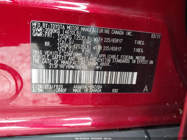 2021 TOYOTA RAV4 LE 9