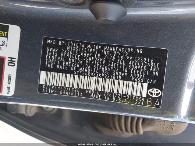 2019 TOYOTA COROLLA SE 9