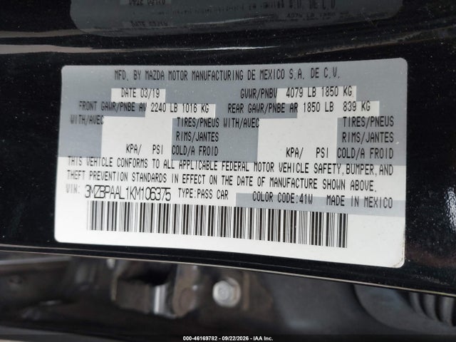 2019 MAZDA MAZDA3 SELECT PACKAGE 9