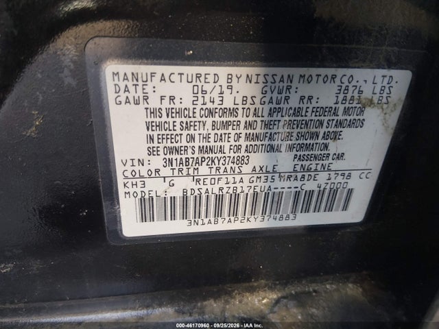 2019 NISSAN SENTRA SR 9