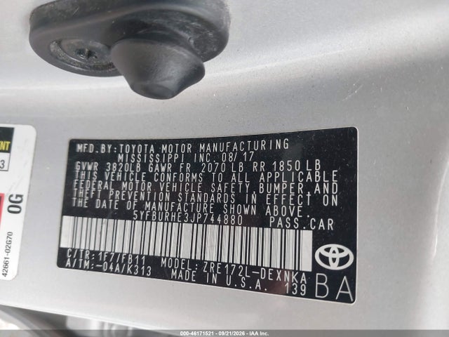 2018 TOYOTA COROLLA LE 9