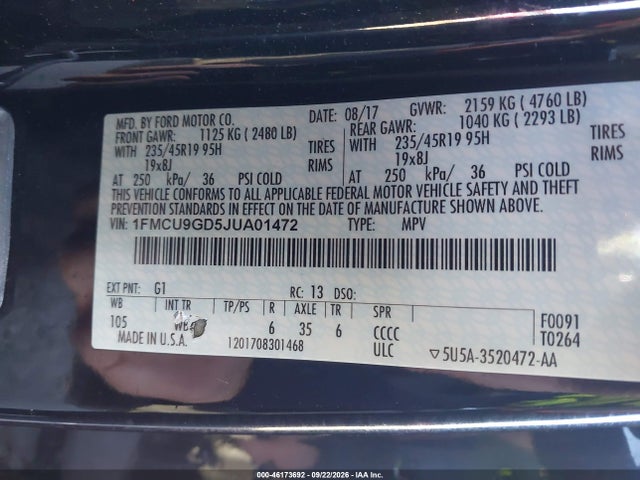 2018 FORD ESCAPE SE 9