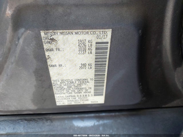 2017 NISSAN ALTIMA 2.5 S 9