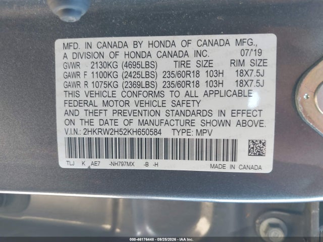 2019 HONDA CR-V EX 9