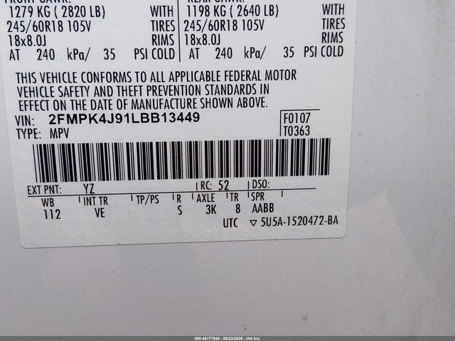 2020 FORD EDGE SEL 9