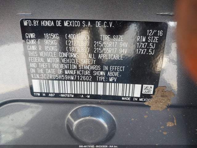 2017 HONDA HR-V EX 9