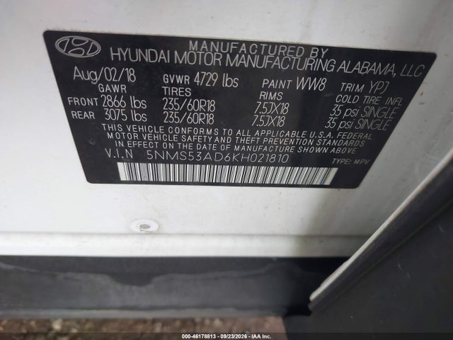 2019 HYUNDAI SANTA FE ULTIMATE 9