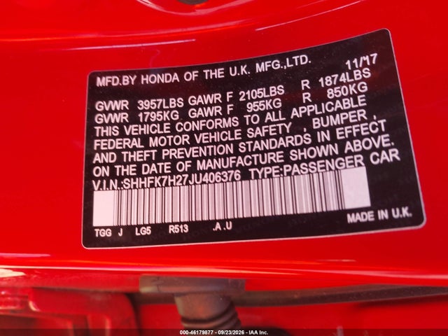 2018 HONDA CIVIC LX 9