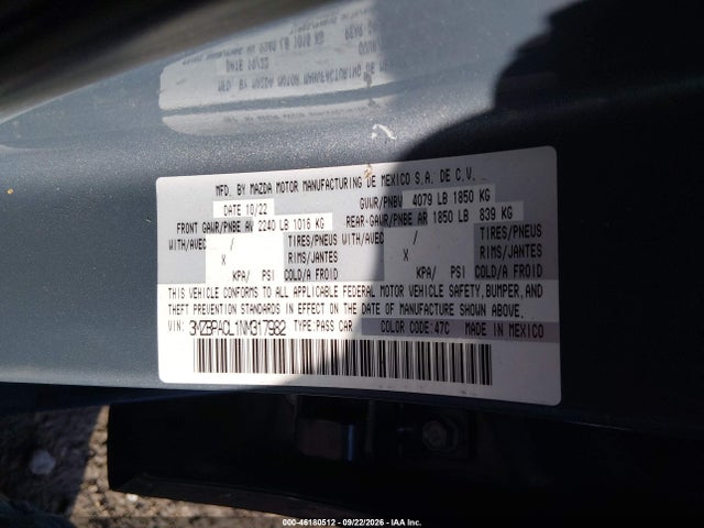 2022 MAZDA MAZDA3 CARBON EDITION 9