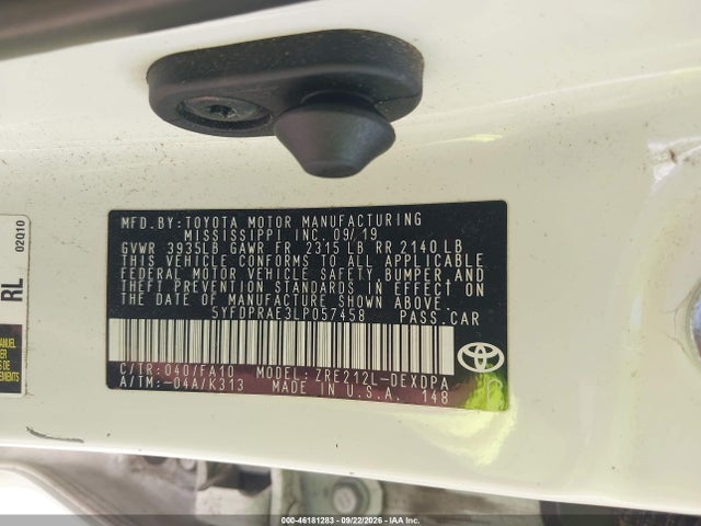 2020 TOYOTA COROLLA L 9