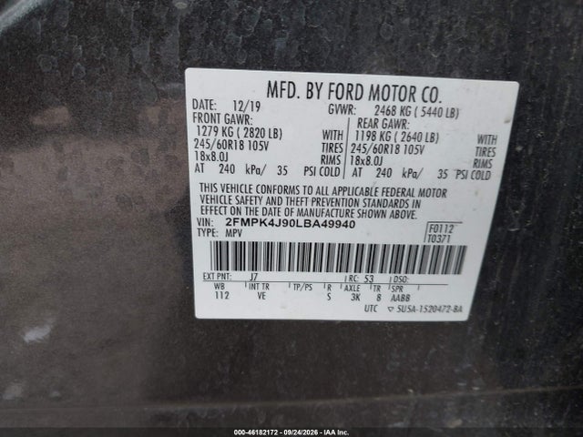 2020 FORD EDGE SEL 9