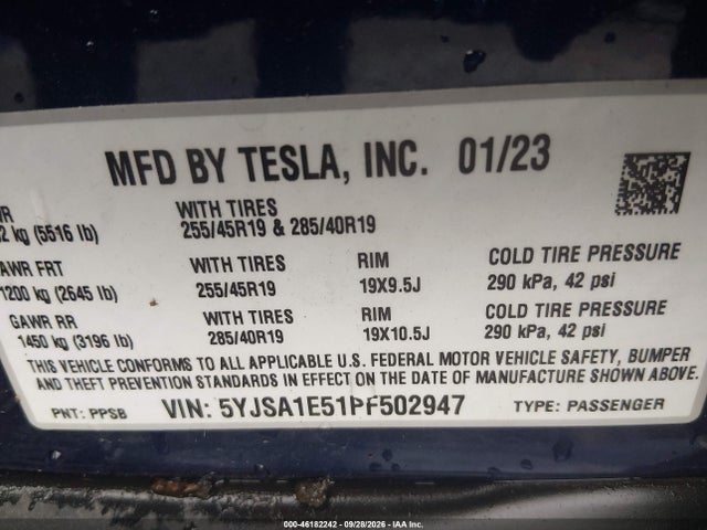 2023 TESLA MODEL S DUAL MOTOR ALL-WHEEL DRIVE/STANDARD RANGE 9