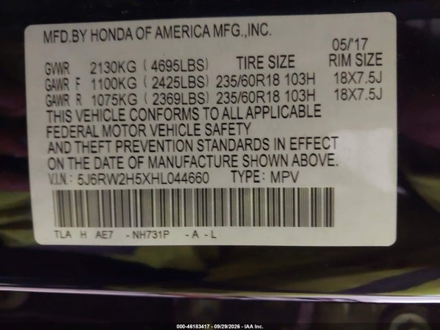 2017 HONDA CR-V EX 9
