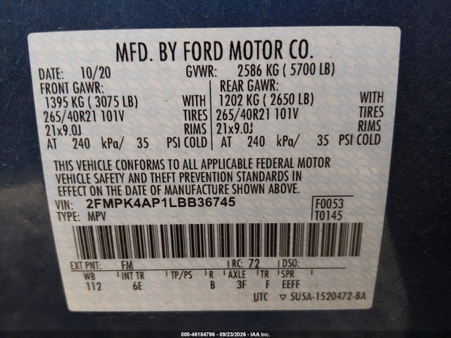 2020 FORD EDGE ST 9