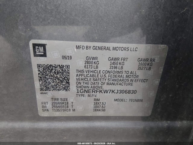 2019 CHEVROLET TRAVERSE LS 9