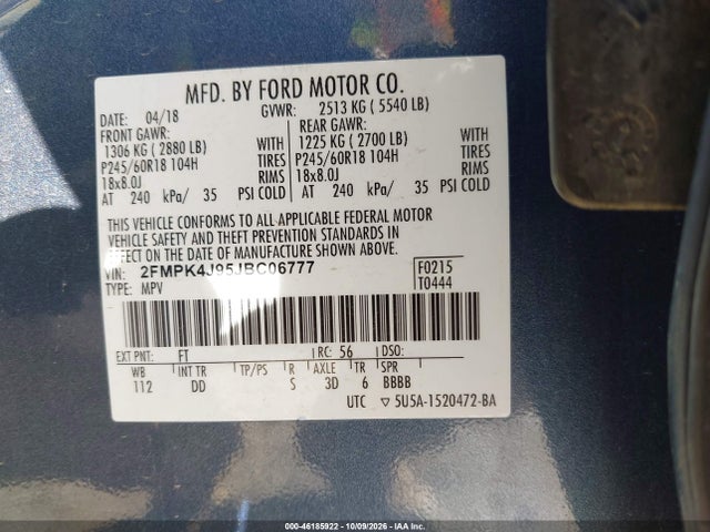2018 FORD EDGE SEL 9