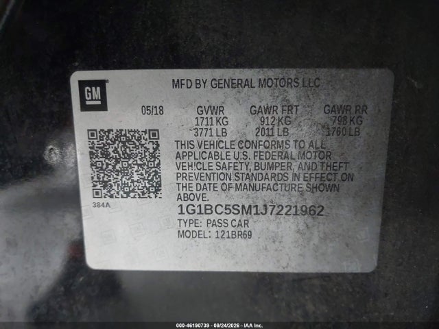 2018 CHEVROLET CRUZE LS AUTO 9