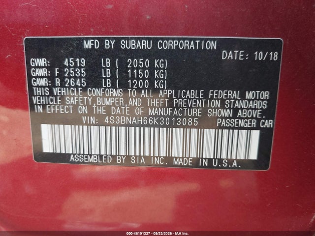2019 SUBARU LEGACY 2.5I PREMIUM 9