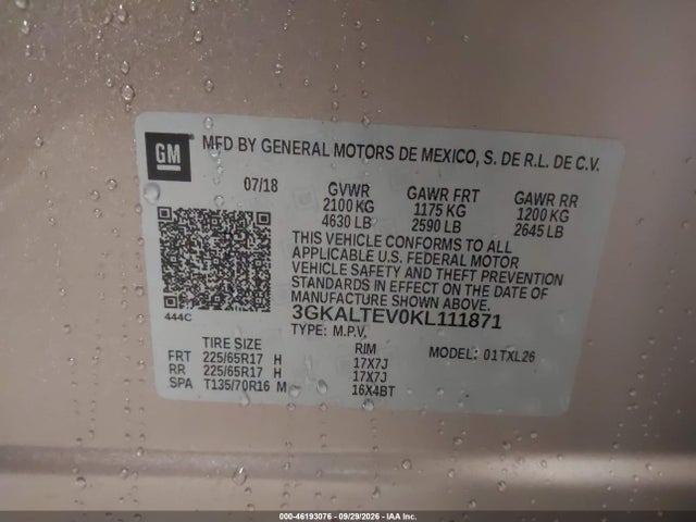 2019 GMC TERRAIN SLE 9