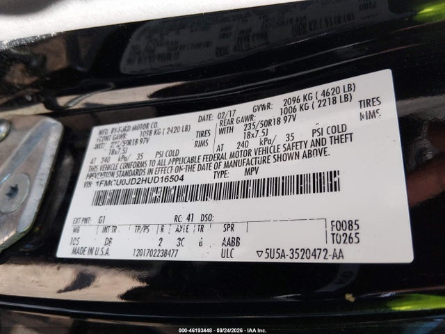 2017 FORD ESCAPE TITANIUM 9