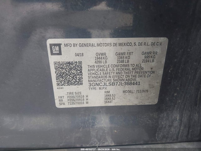2018 CHEVROLET TRAX LT 9