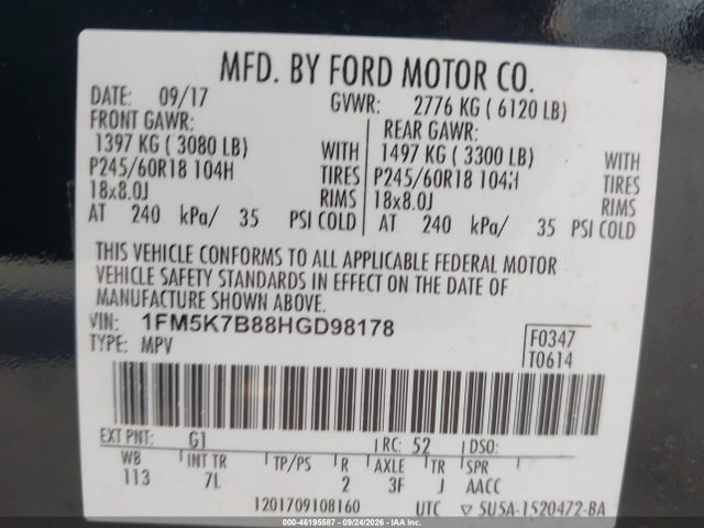 2017 FORD EXPLORER 9