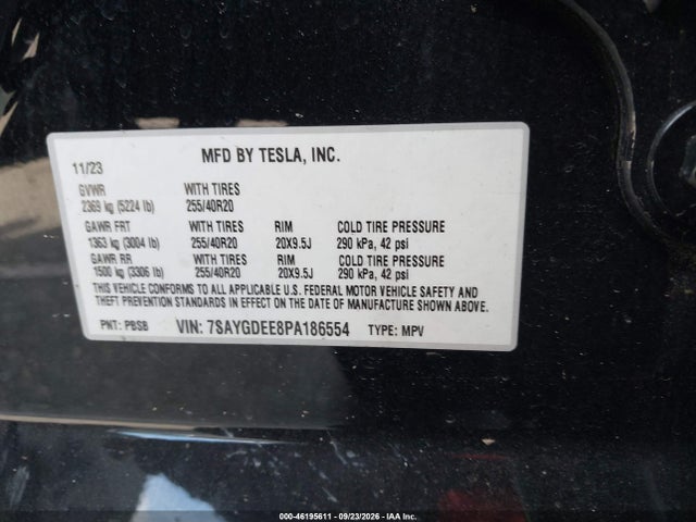 2023 TESLA MODEL Y AWD/LONG RANGE 9