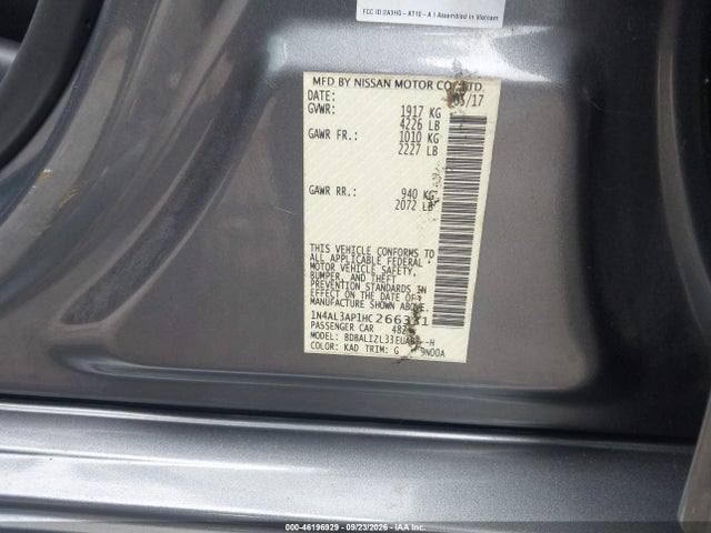 2017 NISSAN ALTIMA 2.5 SV 9