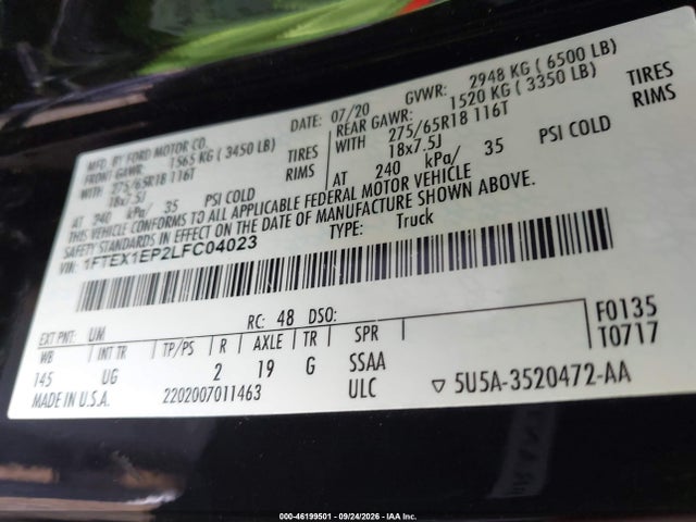 2020 FORD F-150 XLT 9