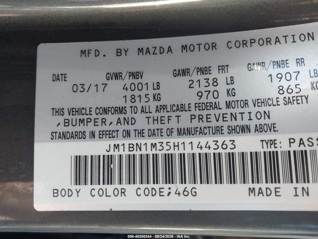 2017 MAZDA MAZDA3 GRAND TOURING 9