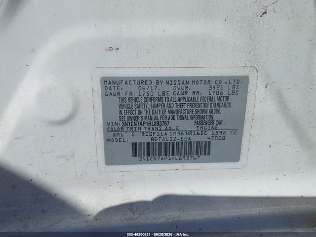 2017 NISSAN VERSA 1.6 SV 9