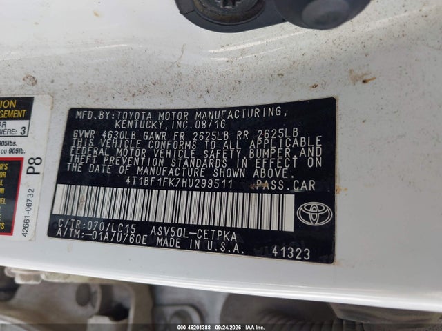 2017 TOYOTA CAMRY XSE 9
