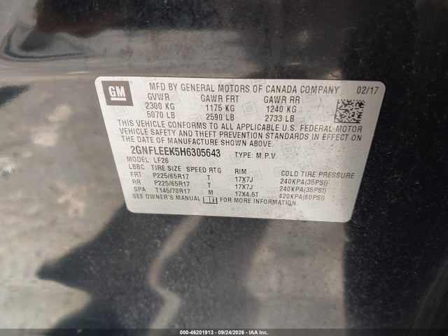 2017 CHEVROLET EQUINOX LS 9