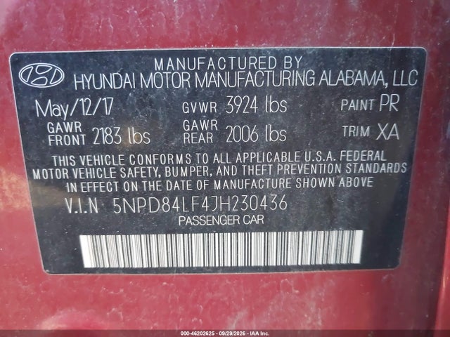 2018 HYUNDAI ELANTRA SEL 9