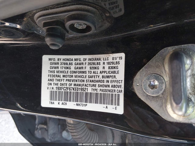 2019 HONDA CIVIC LX 9