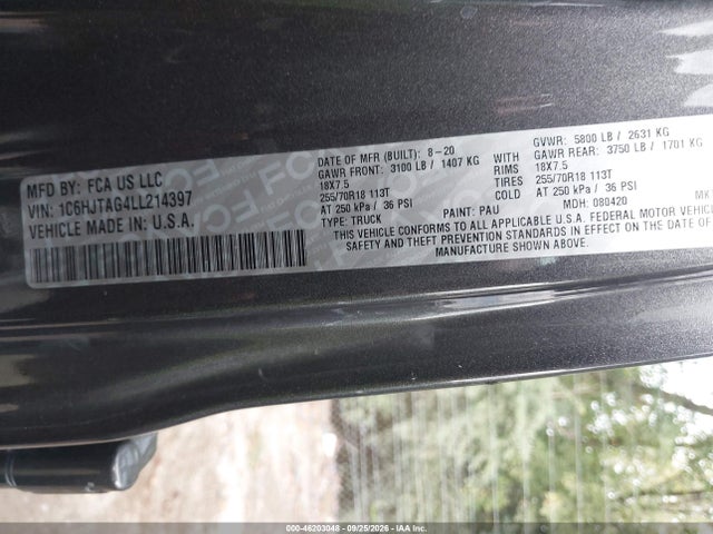 2020 JEEP GLADIATOR ALTITUDE 4X4 9
