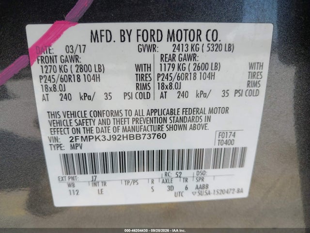 2017 FORD EDGE SEL 9