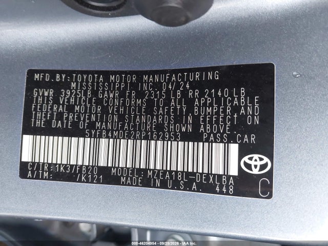 2024 TOYOTA COROLLA LE 9