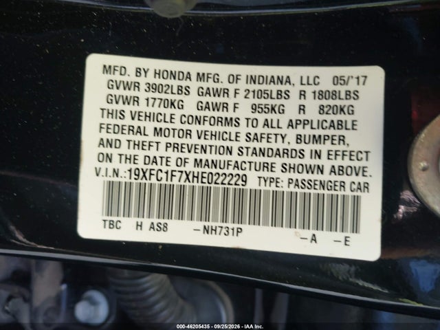 2017 HONDA CIVIC EX-L 9