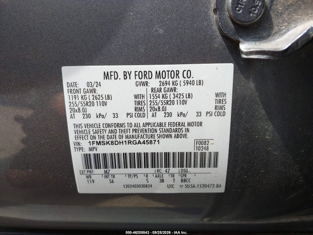 2024 FORD EXPLORER XLT 9