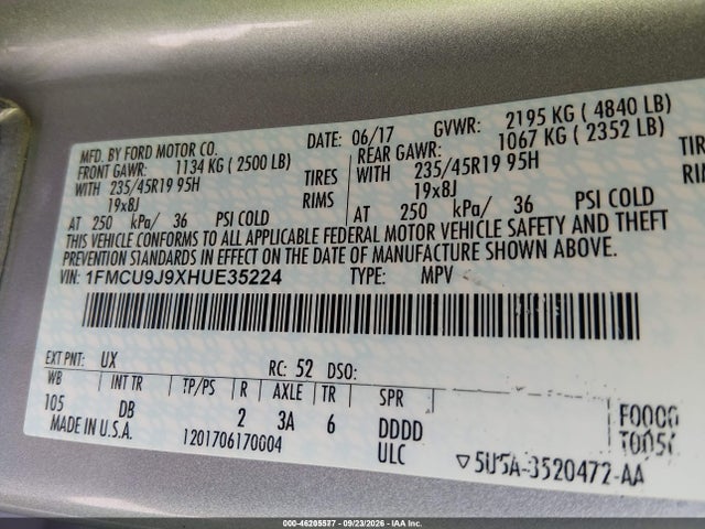 2017 FORD ESCAPE TITANIUM 9