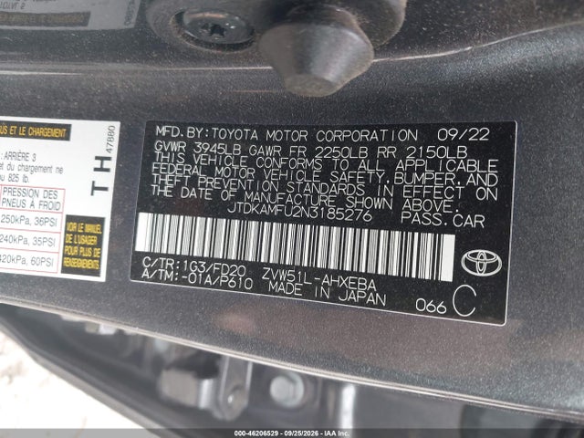 2022 TOYOTA PRIUS LE 9