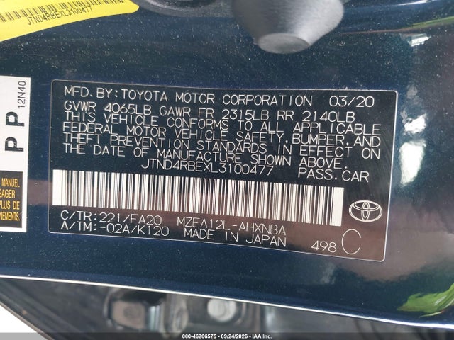 2020 TOYOTA COROLLA SE 9