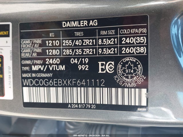 2019 MERCEDES-BENZ AMG GLC 43 4MATIC 9