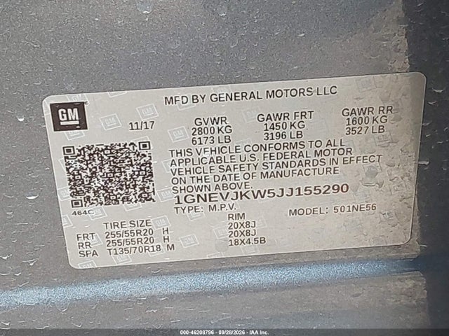 2018 CHEVROLET TRAVERSE PREMIER 9