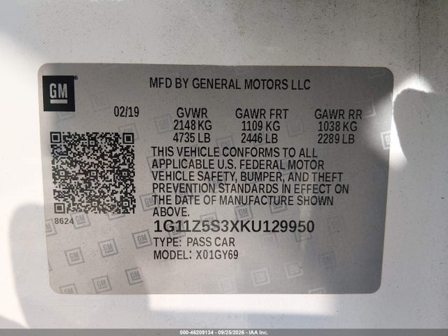2019 CHEVROLET IMPALA LT 9