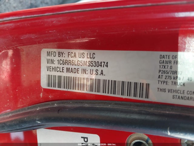 2021 RAM 1500 CLASSIC SLT 4X2 5'7 BOX 9