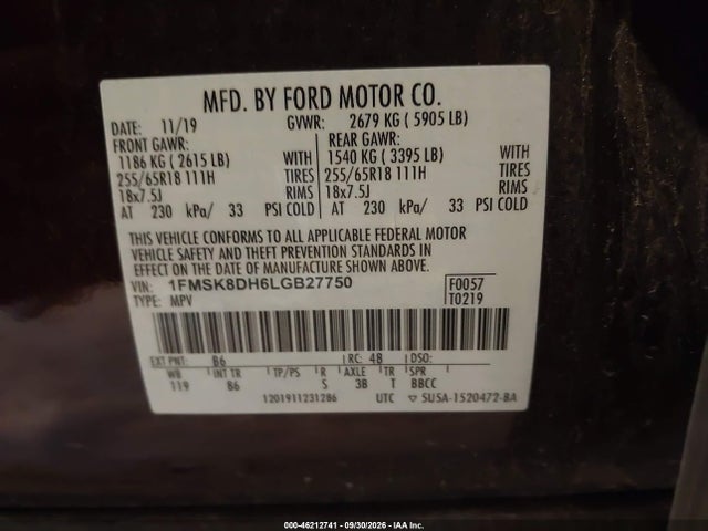 2020 FORD EXPLORER XLT 9
