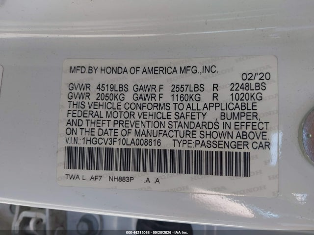 2020 HONDA ACCORD HYBRID 9